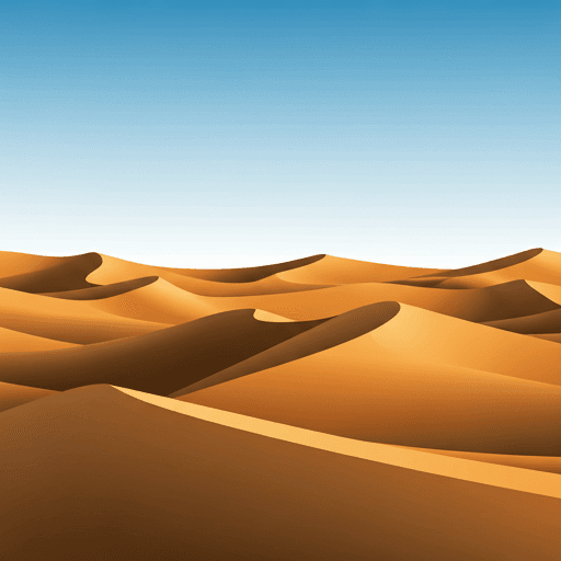 Abstract sweeping lines of Sahara sand dunes in soft morning light